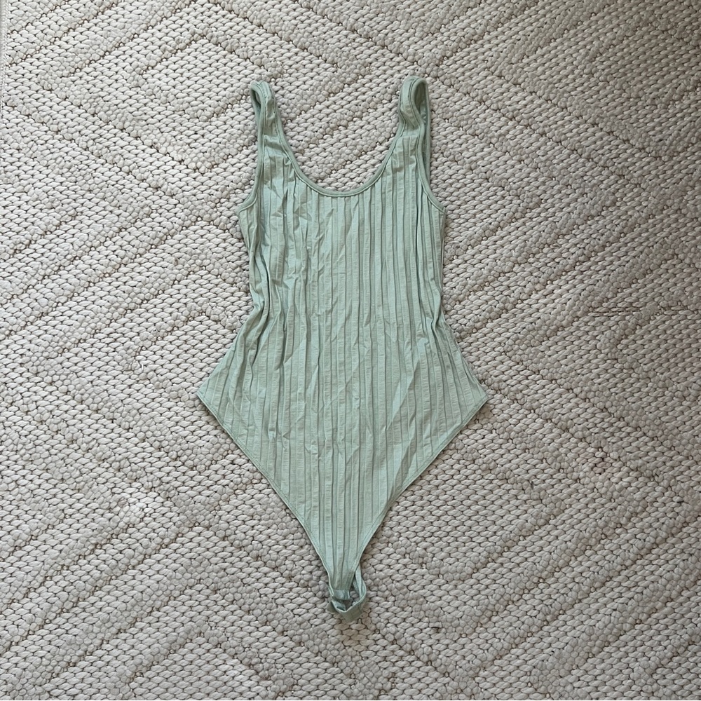 Ribbed Olive Green Bodysuit